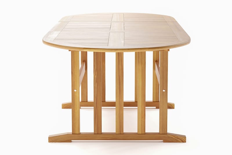 Menorca Stort Ovalt Förlängningbart Matbord i trä Utomhus 100x180 cm - Teak / Natur - Utemöbler & utemiljö - Utebord & trädgårdsbord - Matbord utomhus