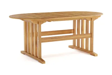 Menorca Stort Ovalt Förlängningbart Matbord i trä Utomhus 100x180 cm - Teak / Natur - Utemöbler & utemiljö - Utebord & trädgårdsbord - Matbord utomhus