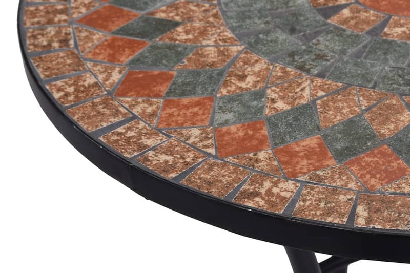 Mosaikbord orange/grå 60cm keramik - Orange - Sidobord utomhus