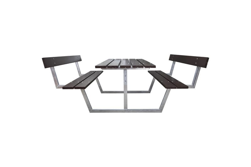 Picknickbord Rustik Metall Med Ryggstöd - Brun - Utemöbler & utemiljö - Utebord & trädgårdsbord - Picknickbord