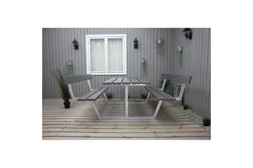 Picknickbord Rustik Metall Med Ryggstöd - Grå - Utemöbler & utemiljö - Utebord & trädgårdsbord - Picknickbord