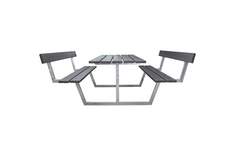 Picknickbord Rustik Metall Med Ryggstöd - Grå - Utemöbler & utemiljö - Utebord & trädgårdsbord - Picknickbord