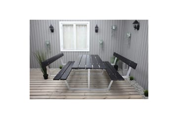 Picknickbord Rustik Metall Med Ryggstöd - Svart - Utemöbler & utemiljö - Utebord & trädgårdsbord - Picknickbord