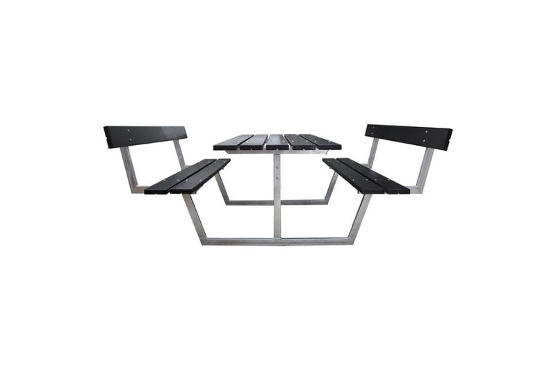 Picknickbord Rustik Metall Med Ryggstöd - Svart - Utemöbler & utemiljö - Utebord & trädgårdsbord - Picknickbord