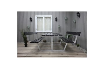 Picknickbord Rustik Metall Med Ryggstöd - Svart - Utemöbler & utemiljö - Utebord & trädgårdsbord - Picknickbord