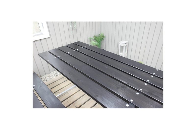 Picknickbord Rustik Metall Med Ryggstöd - Svart - Utemöbler & utemiljö - Utebord & trädgårdsbord - Picknickbord