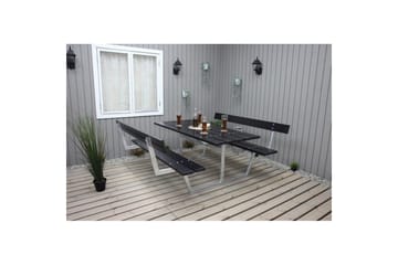 Picknickbord Rustik Metall Med Ryggstöd - Svart - Utemöbler & utemiljö - Utebord & trädgårdsbord - Picknickbord