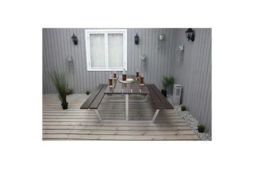 Picknickbord Rustik Metall Utan Ryggstöd - Brun - Utemöbler & utemiljö - Utebord & trädgårdsbord - Picknickbord