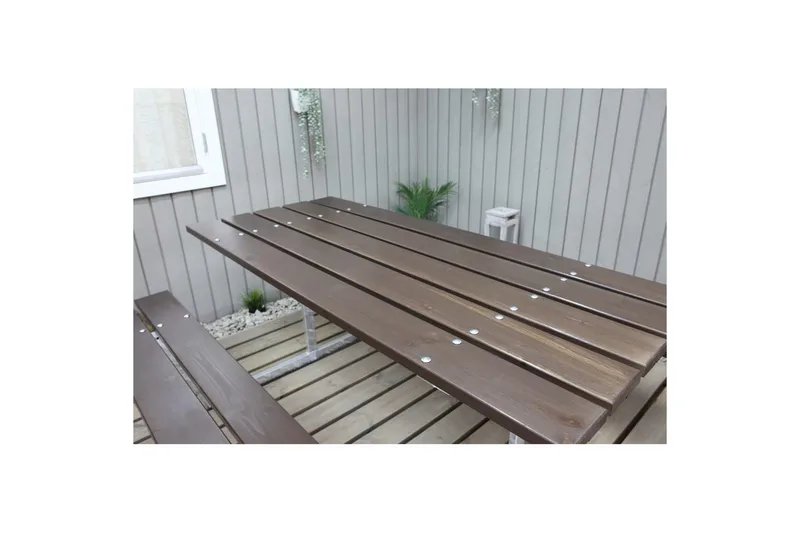 Picknickbord Rustik Metall Utan Ryggstöd - Brun - Utemöbler & utemiljö - Utebord & trädgårdsbord - Picknickbord