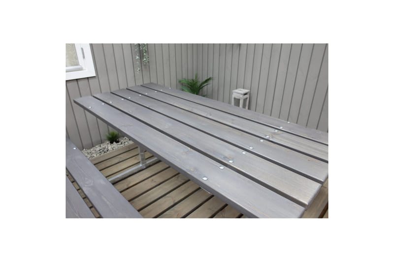 Picknickbord Rustik Metall Utan Ryggstöd - Grå - Utemöbler & utemiljö - Utebord & trädgårdsbord - Picknickbord