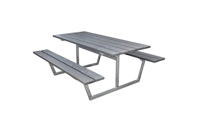 Picknickbord Rustik Metall Utan Ryggstöd, Grå