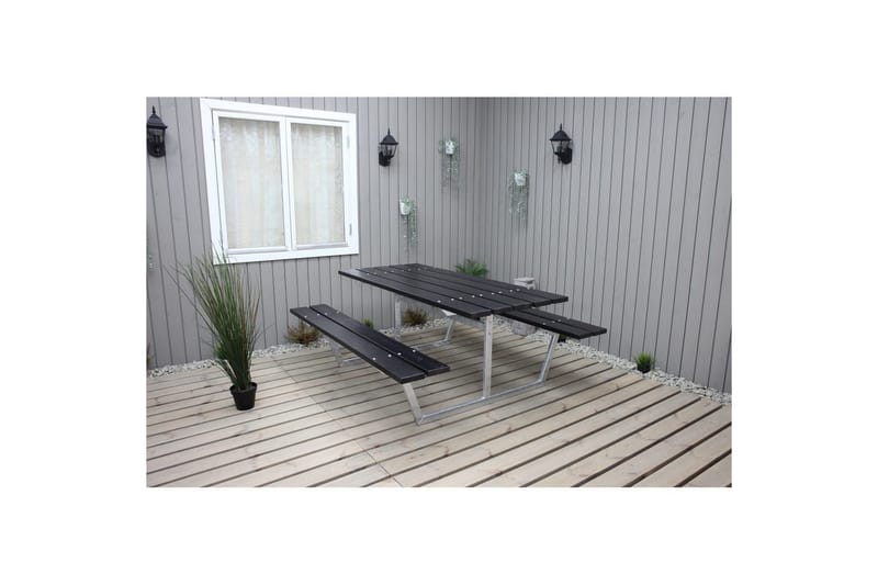 Picknickbord Rustik Metall Utan Ryggstöd - Svart - Utemöbler & utemiljö - Utebord & trädgårdsbord - Picknickbord