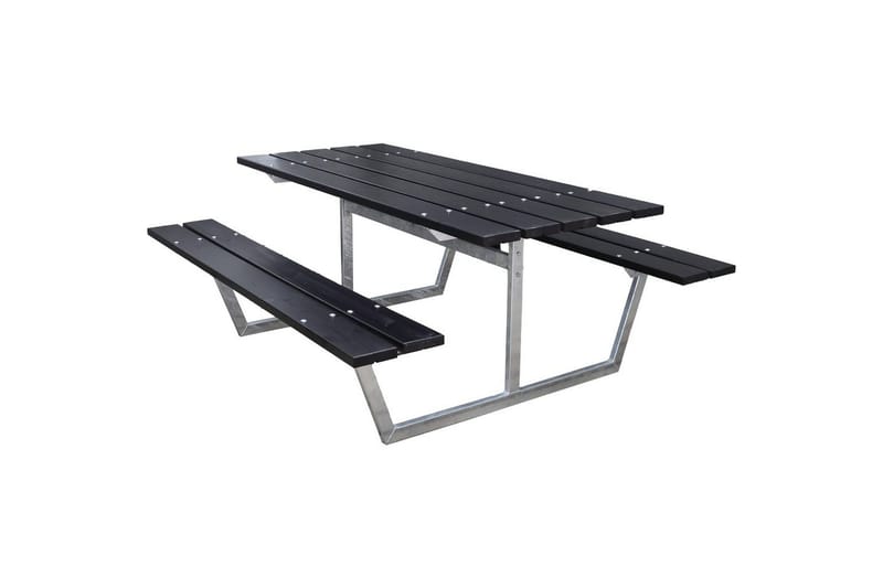 Picknickbord Rustik Metall Utan Ryggstöd, Svart