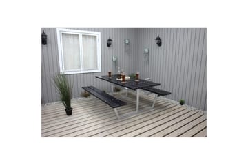 Picknickbord Rustik Metall Utan Ryggstöd - Svart - Utemöbler & utemiljö - Utebord & trädgårdsbord - Picknickbord