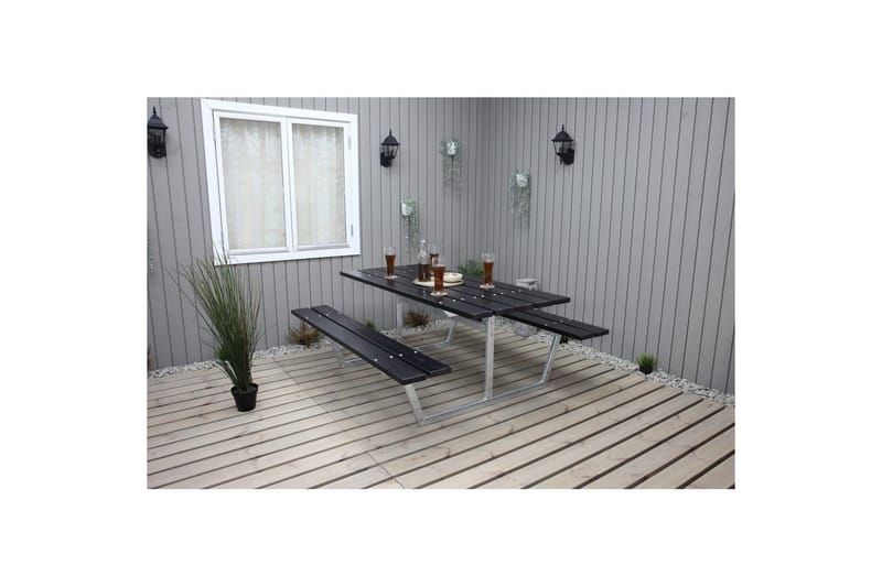 Picknickbord Rustik Metall Utan Ryggstöd - Svart - Utemöbler & utemiljö - Utebord & trädgårdsbord - Picknickbord
