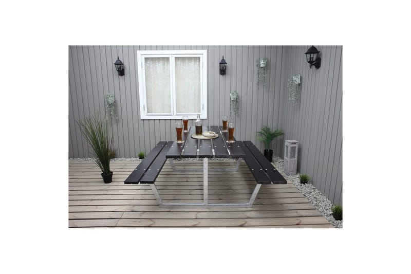 Picknickbord Rustik Metall Utan Ryggstöd - Svart - Utemöbler & utemiljö - Utebord & trädgårdsbord - Picknickbord