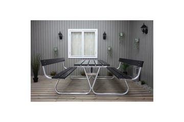 Picknickbord Stabil Metall Med Ryggstöd - Svart - Utemöbler & utemiljö - Utebord & trädgårdsbord - Picknickbord