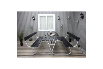Picknickbord Stabil Metall Med Ryggstöd - Svart - Utemöbler & utemiljö - Utebord & trädgårdsbord - Picknickbord
