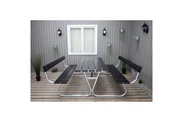 Picknickbord Stabil Metall Med Ryggstöd - Svart - Utemöbler & utemiljö - Utebord & trädgårdsbord - Picknickbord