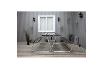 Picknickbord Stabil Metall Utan Ryggstöd - Brun - Utemöbler & utemiljö - Utebord & trädgårdsbord - Picknickbord