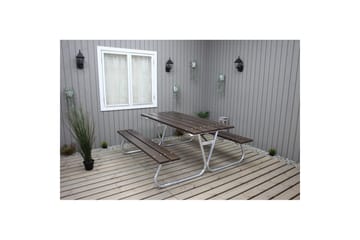 Picknickbord Stabil Metall Utan Ryggstöd - Brun - Utemöbler & utemiljö - Utebord & trädgårdsbord - Picknickbord