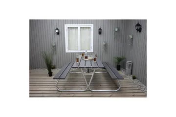 Picknickbord Stabil Metall Utan Ryggstöd - Grå - Utemöbler & utemiljö - Utebord & trädgårdsbord - Picknickbord