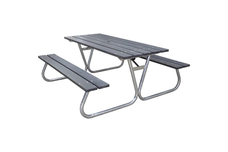 Picknickbord Stabil Metall Utan Ryggstöd - Grå - Utemöbler & utemiljö - Utebord & trädgårdsbord - Picknickbord