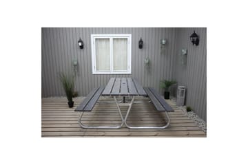 Picknickbord Stabil Metall Utan Ryggstöd - Grå - Utemöbler & utemiljö - Utebord & trädgårdsbord - Picknickbord