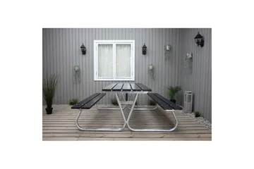 Picknickbord Stabil Metall Utan Ryggstöd - Svart - Utemöbler & utemiljö - Utebord & trädgårdsbord - Picknickbord