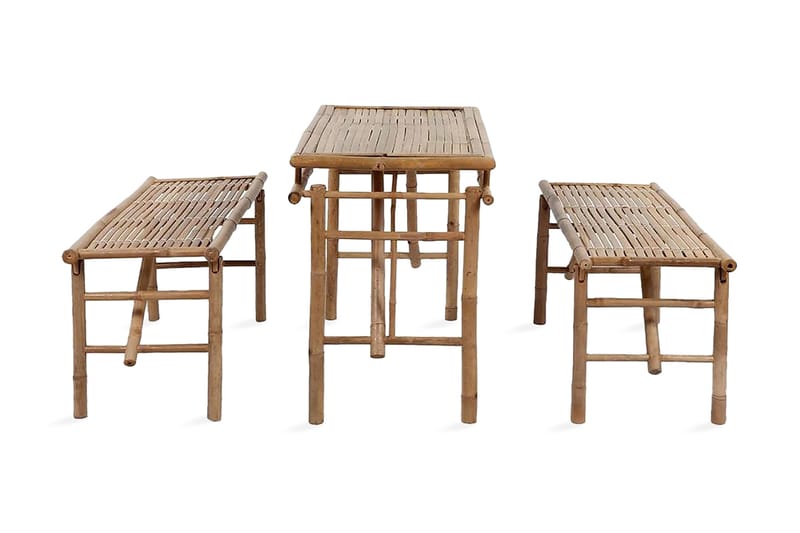 Ã–lbord med 2 bänkar 100 cm bambu - Brun - Picknickbord