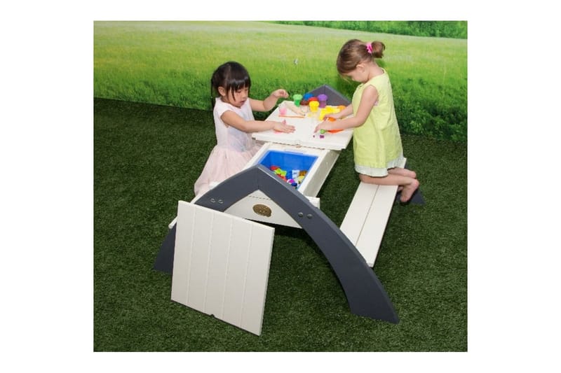 AXI Picknickbord för barn Delta grå & vit A031.023.00 - Picknickbord