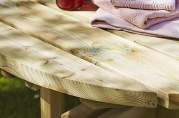 Gudrun Bord- och Picknickbord Runt med Ryggstöd Trä - Beige - Utemöbler & utemiljö - Utebord & trädgårdsbord - Picknickbord