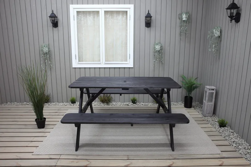 Nancie Picknickbord 158 cm - Kaffesvart - Utemöbler & utemiljö - Utebord & trädgårdsbord - Picknickbord