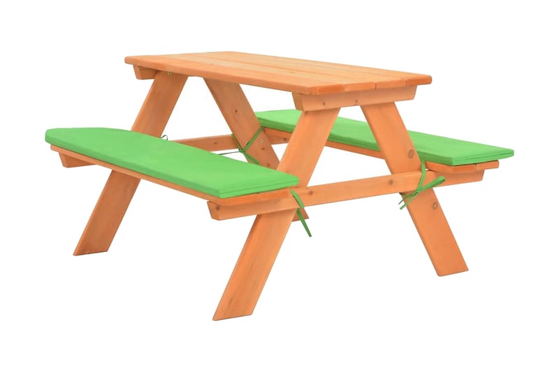 Picknickbord för barn med bänkar 89x79x50 cm massivt granträ - Brun - Picknickbord