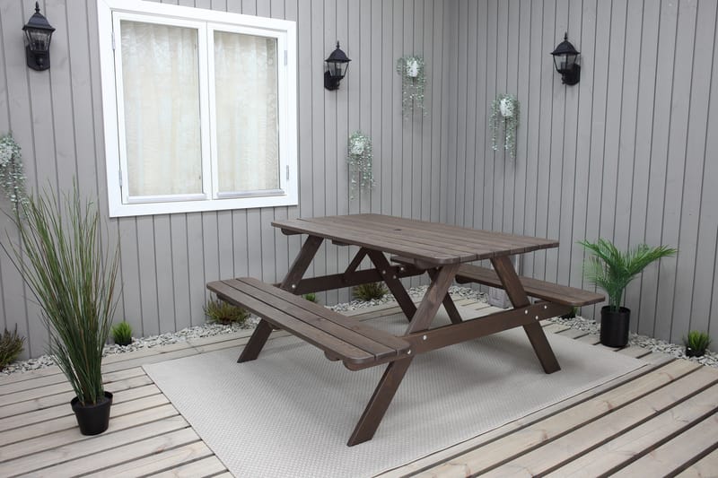 Picknickbord Nancie 150 cm - Brun - Utemöbler & utemiljö - Utebord & trädgårdsbord - Picknickbord