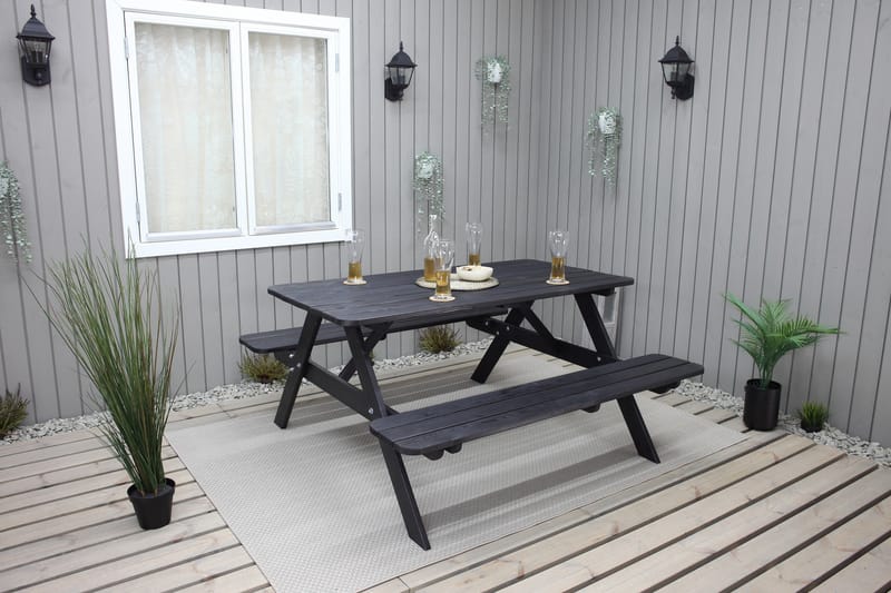 Picknickbord Nancie 158 cm - Kaffesvart - Utemöbler & utemiljö - Utebord & trädgårdsbord - Picknickbord