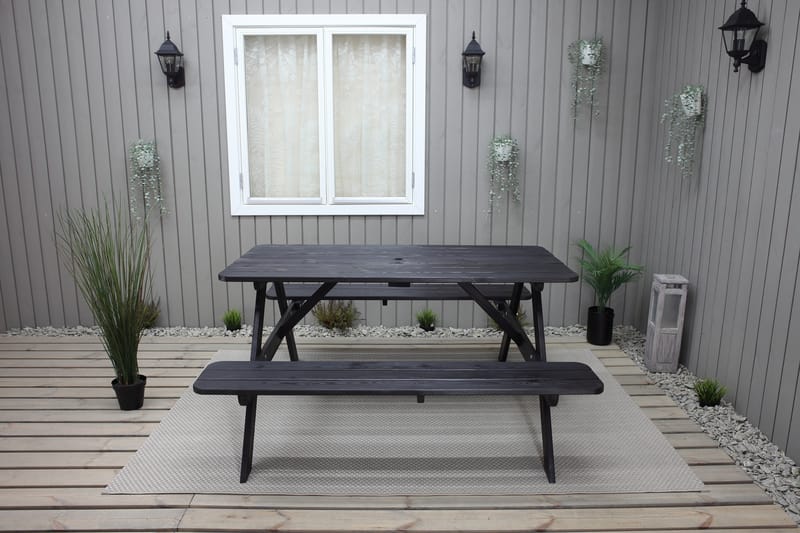 Picknickbord Nancie 158 cm - Kaffesvart - Utemöbler & utemiljö - Utebord & trädgårdsbord - Picknickbord