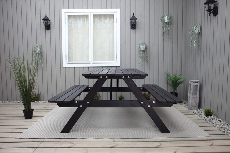 Picknickbord Nancie 158 cm - Kaffesvart - Utemöbler & utemiljö - Utebord & trädgårdsbord - Picknickbord