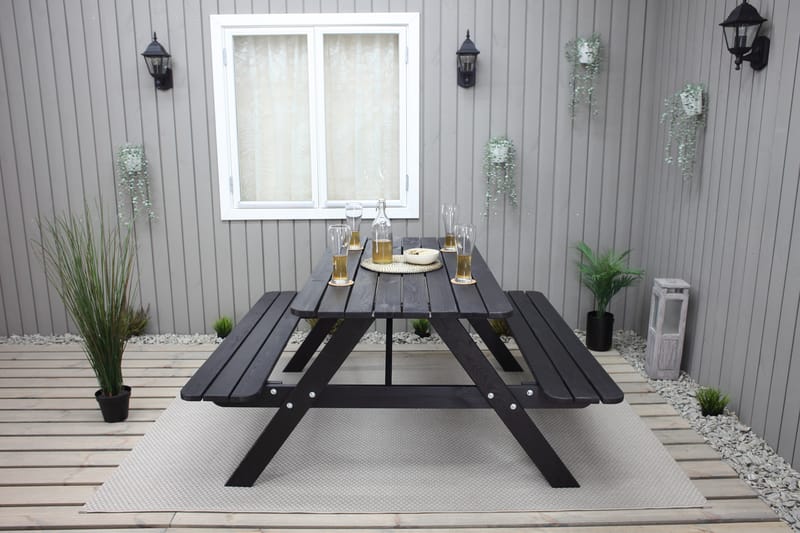 Picknickbord Nancie 158 cm - Kaffesvart - Utemöbler & utemiljö - Utebord & trädgårdsbord - Picknickbord