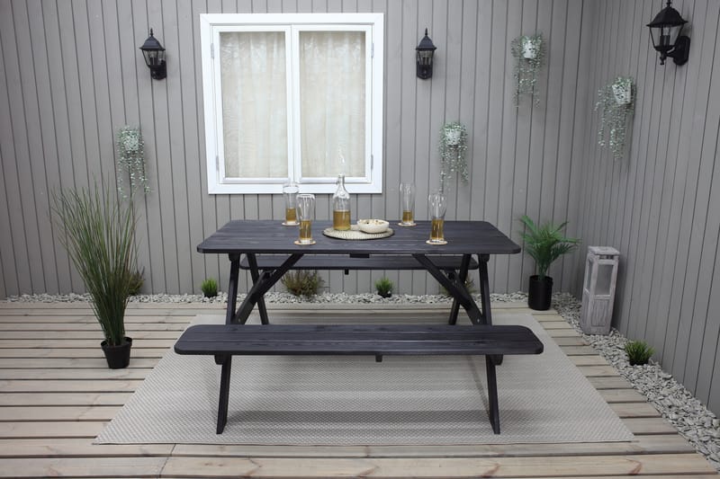 Picknickbord Nancie 158 cm - Kaffesvart - Utemöbler & utemiljö - Utebord & trädgårdsbord - Picknickbord
