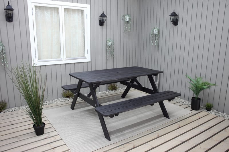 Picknickbord Nancie 158 cm - Kaffesvart - Utemöbler & utemiljö - Utebord & trädgårdsbord - Picknickbord
