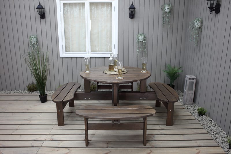 Picknickbord Rogolo 199 cm - Brun - Utemöbler & utemiljö - Utebord & trädgårdsbord - Picknickbord