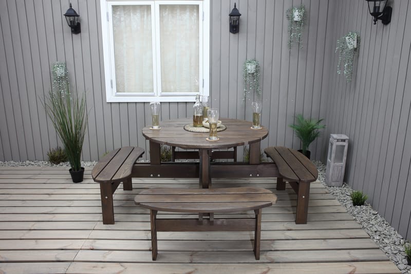 Picknickbord Rogolo 199 cm - Brun - Utemöbler & utemiljö - Utebord & trädgårdsbord - Picknickbord