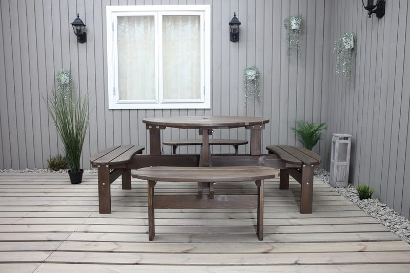 Picknickbord Rogolo 199 cm - Brun - Utemöbler & utemiljö - Utebord & trädgårdsbord - Picknickbord