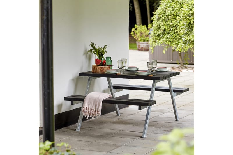 PLUS Alpha Bord/Bänkset 118 cm - Svart - Utemöbler & utemiljö - Utebord & trädgårdsbord - Picknickbord