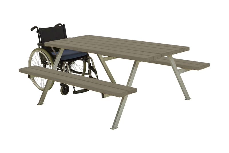 PLUS Alpha Bord/Bänkset 177 cm - Grå|Brun - Utemöbler & utemiljö - Utebord & trädgårdsbord - Picknickbord