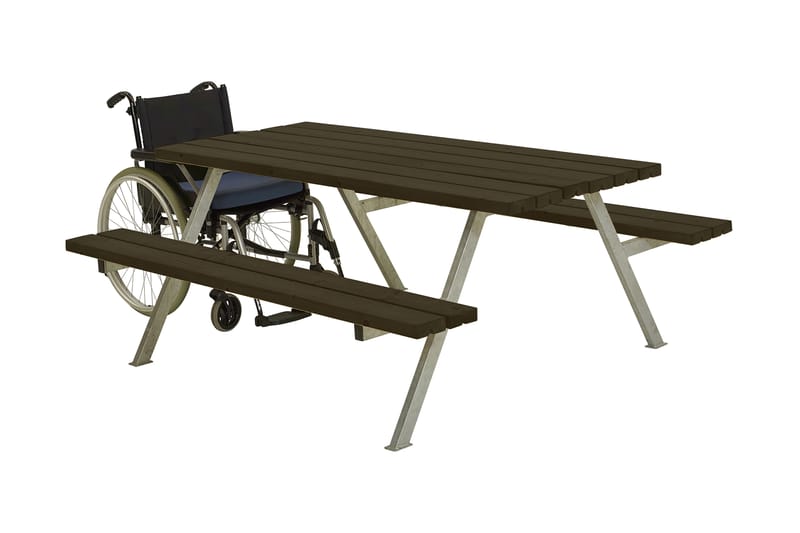 PLUS Alpha Bord/Bänkset 177 cm - Svart - Picknickbord