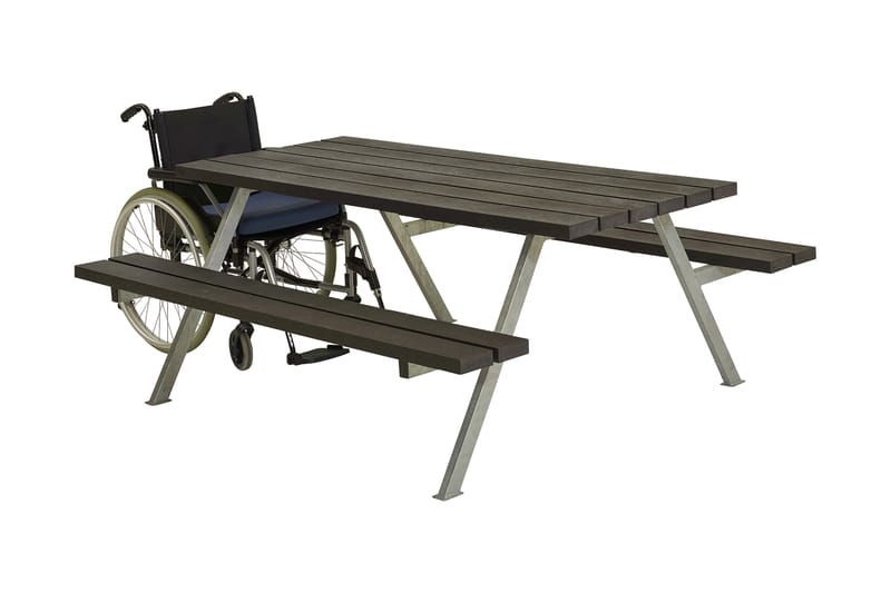 PLUS Alpha Bord/Bänkset 177 cm - Svart - Utemöbler & utemiljö - Utebord & trädgårdsbord - Picknickbord