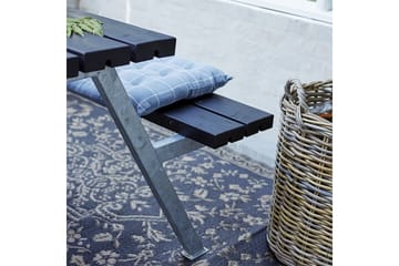 PLUS Alpha Bord/Bänkset med 2 Ryggstöd 118 cm - Svart - Utemöbler & utemiljö - Utebord & trädgårdsbord - Picknickbord