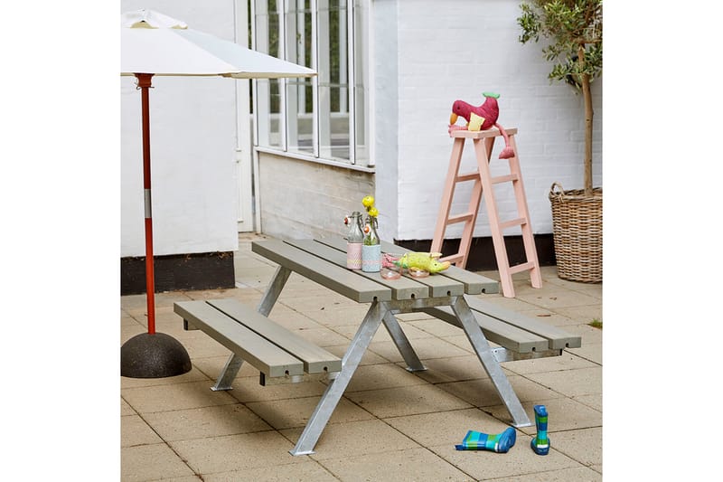 PLUS Alpha Junior Bord/Bänkset 177 cm - Grå|Brun - Utemöbler & utemiljö - Utebord & trädgårdsbord - Picknickbord